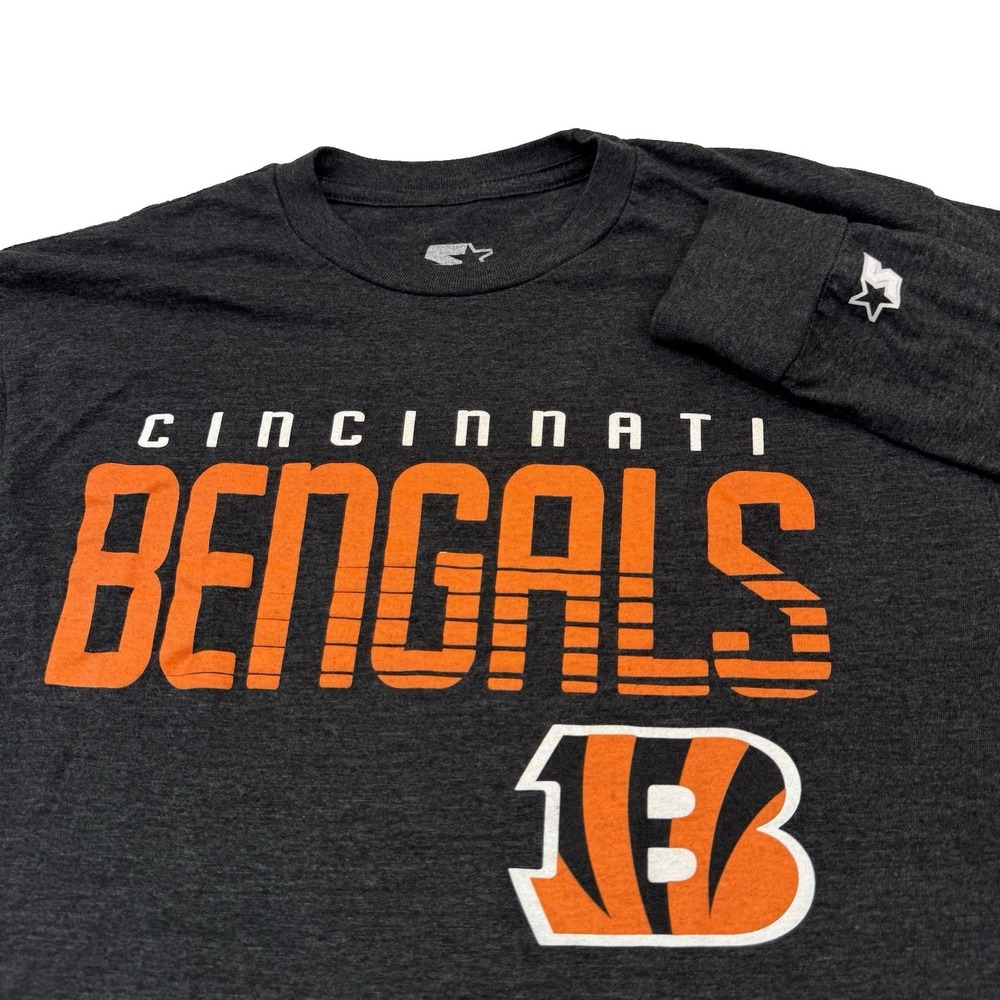 Starter Cincinnati Bengals Mens Large Black Long Sleeve Shirt NFL